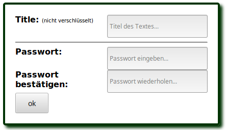 password and confirm fields